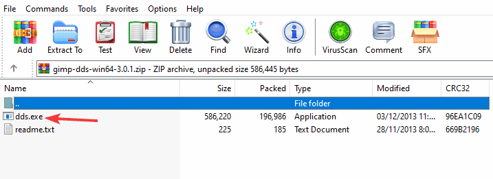 Файл dds.exe перед установкой