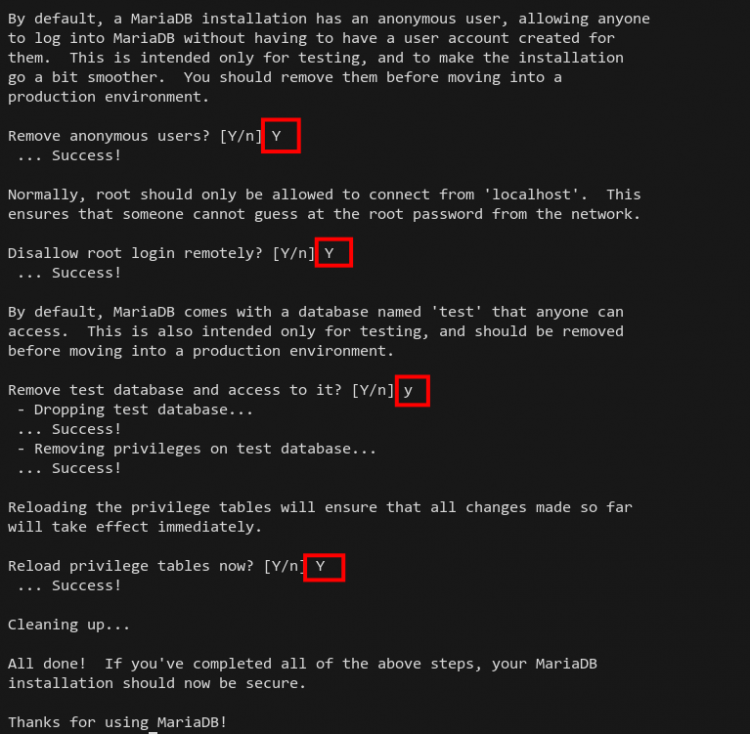 Защита MariaDB