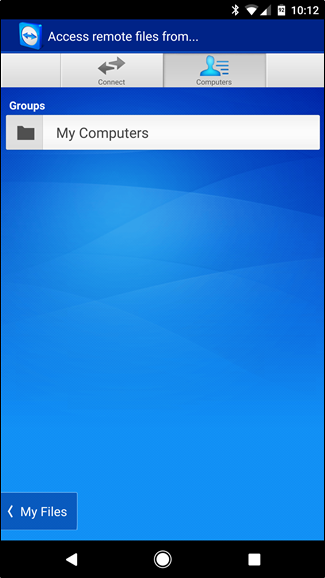Выбор компьютера в разделе 'My Computers' для передачи файлов