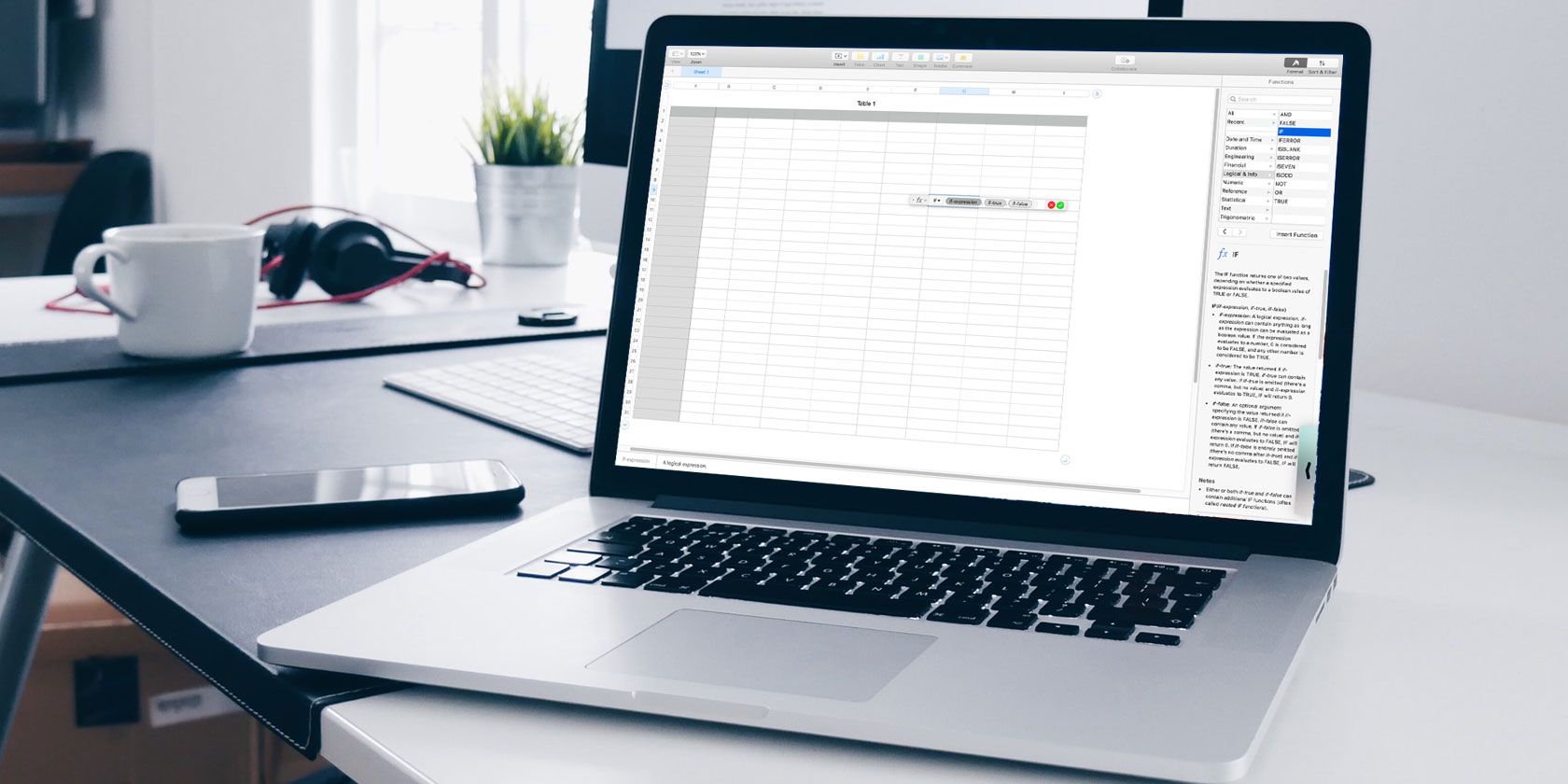 Формулы и функции в Numbers на Mac