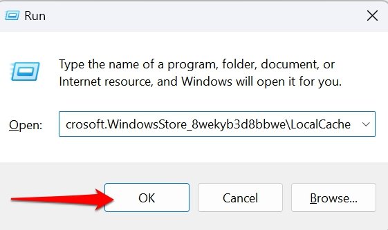 clear the local cache folder of microsoft Store