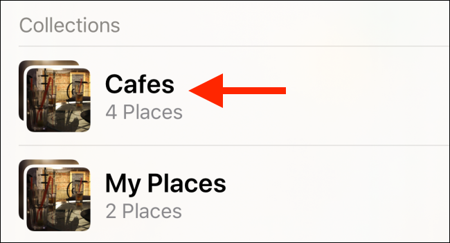 Выберите созданную коллекцию в списке коллекций