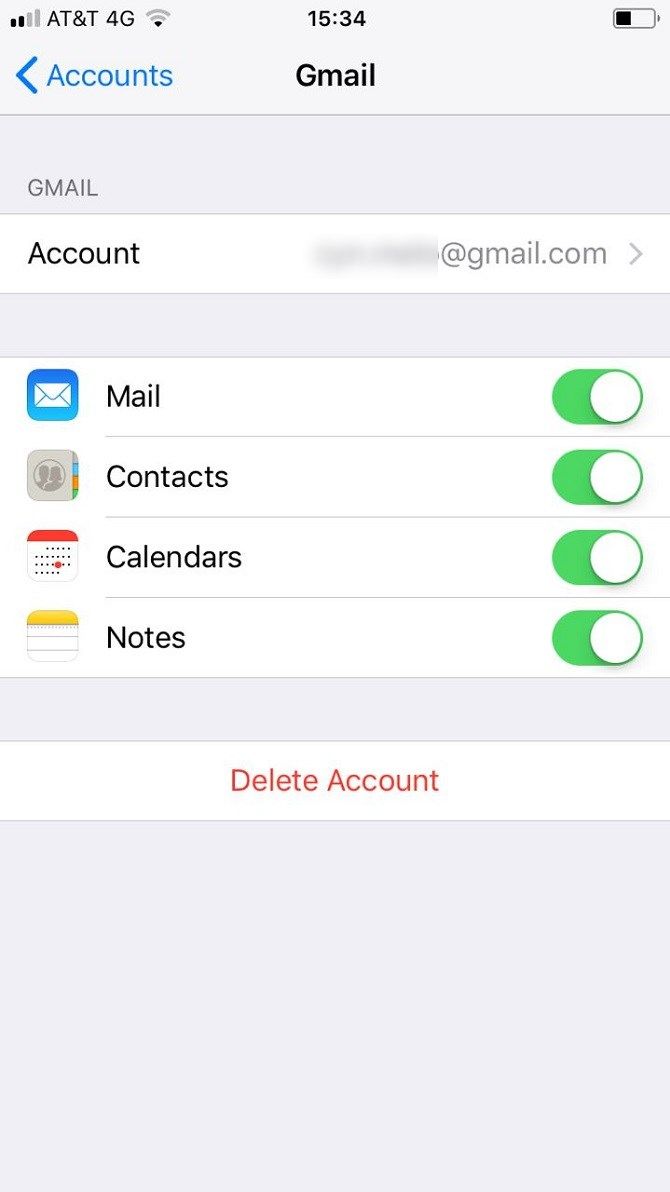 прекращение синхронизации контактов через почтовый аккаунт