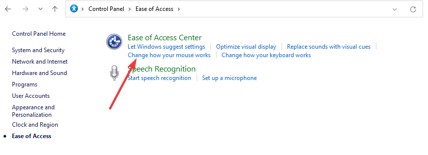 Параметры специальных возможностей: клавиатура
