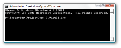 Команда upx для повторной упаковки exe