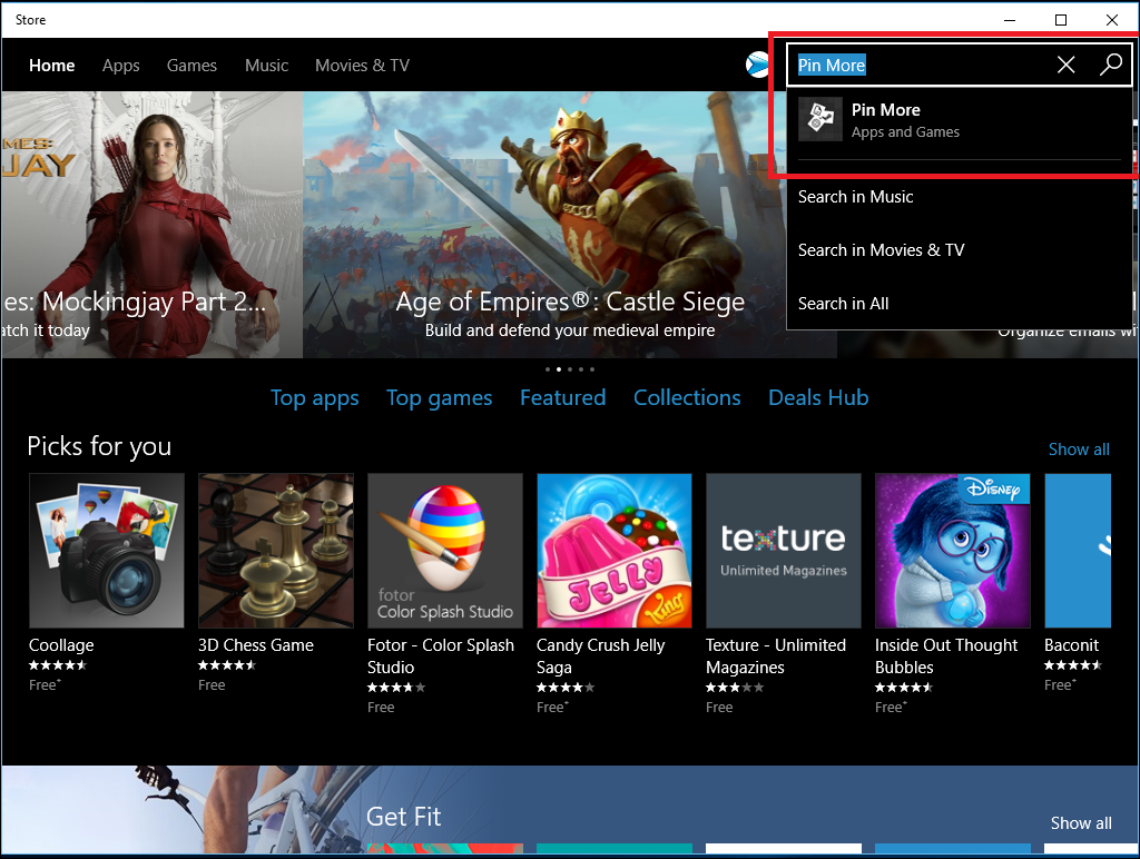 Главный экран Pin More с кнопками привязки аккаунтов