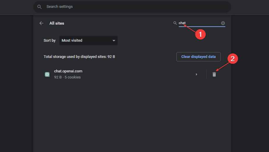 Удаление куки ChatGPT из браузера