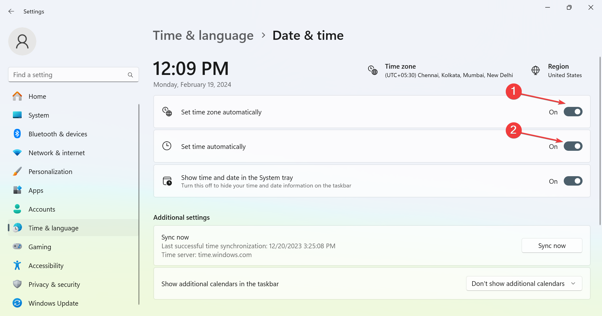 автоматическая установка времени