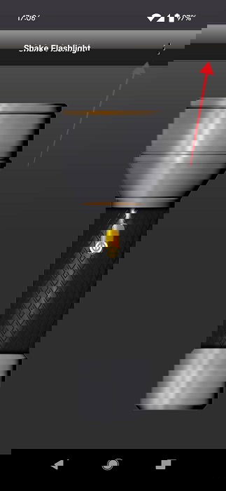 Навигация к настройкам встряхивания в Shake Flashlight