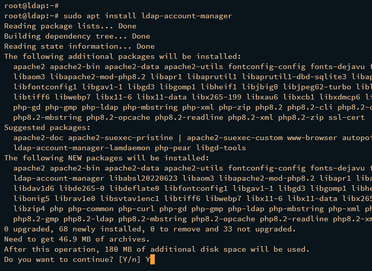 Установка ldap-account-manager вместе с зависимостями Apache и PHP