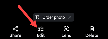 Open a photo and tap 