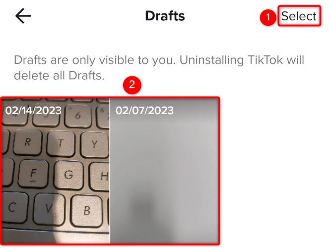 Тапните «Выбрать», чтобы включить режим отметки видео.