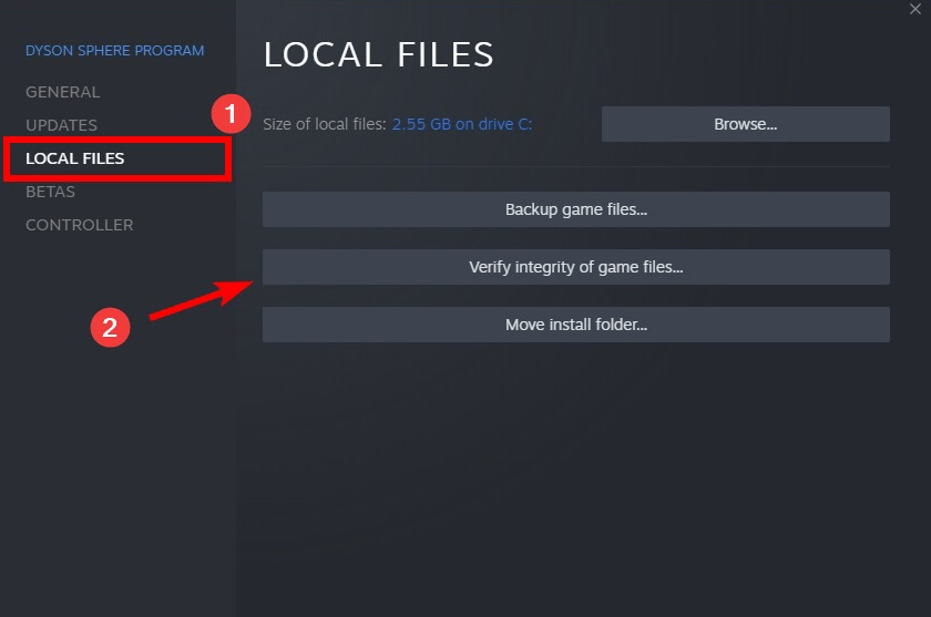 Überprüfung der Spieldateien in Steam