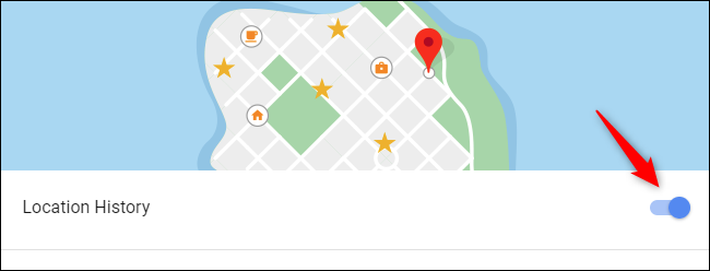 Кнопка удаления истории местоположений в аккаунте Google