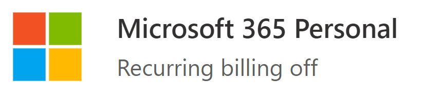 Экран с информацией о подписке Microsoft 365