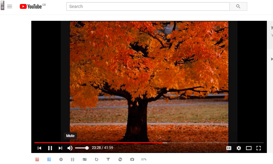 Ползунок громкости на странице видео в браузере
