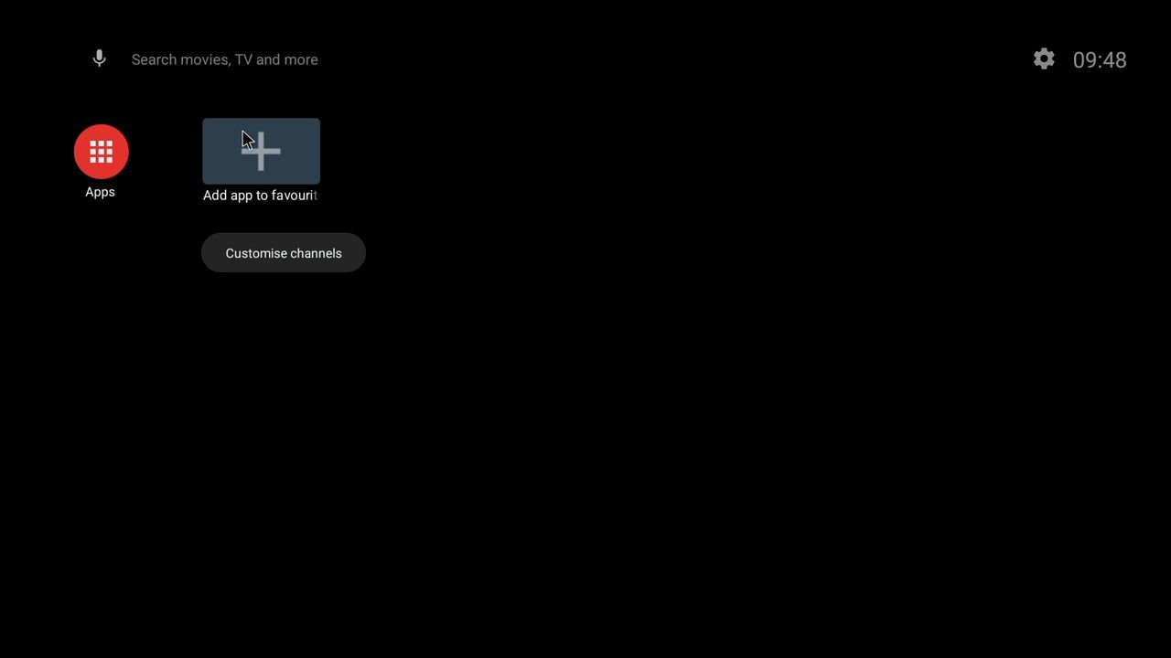 Установка приложений и пример интерфейса Android TV