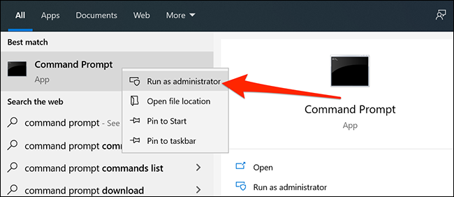Запустите командную строку от имени администратора