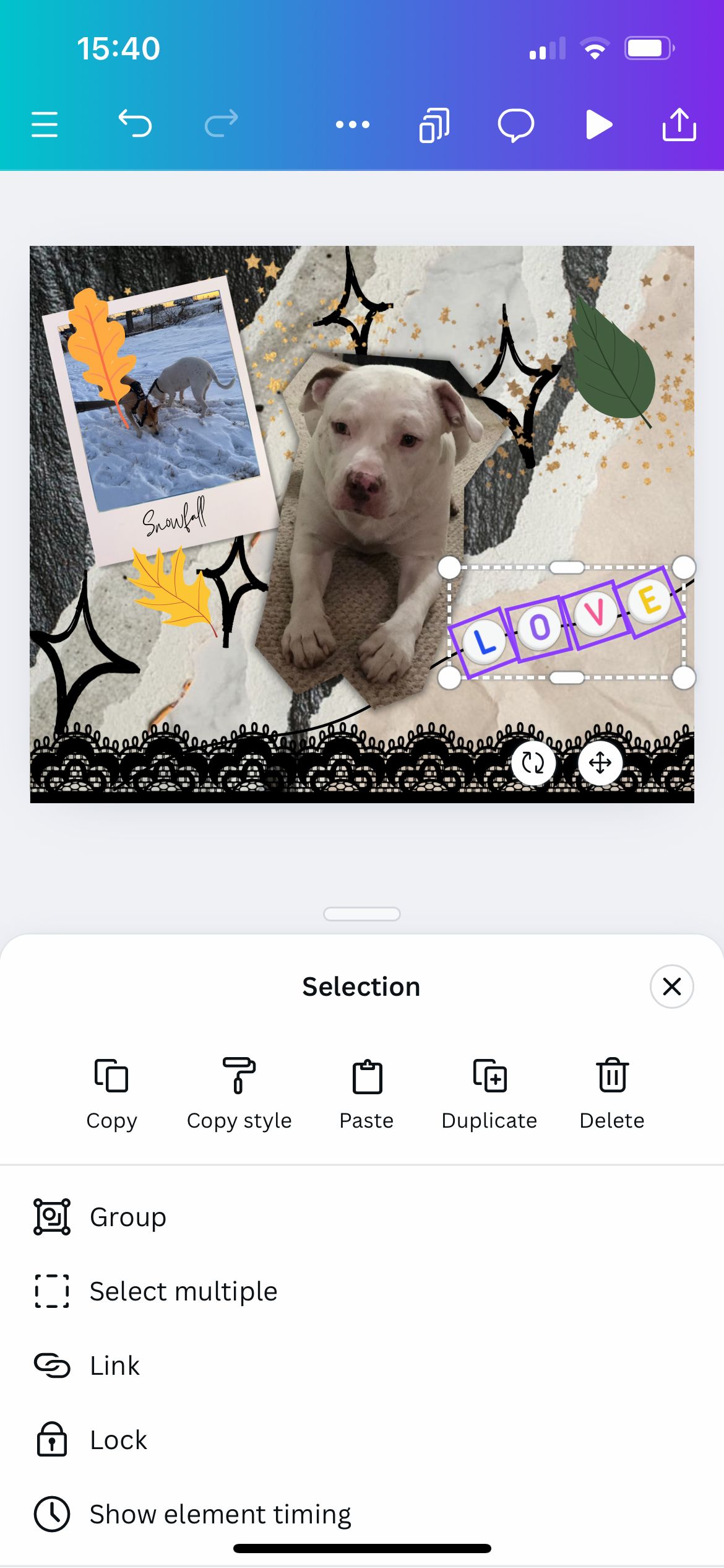 Разгруппировка в приложении Canva 3