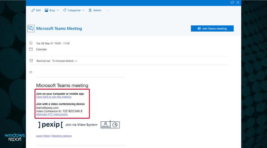 Ввод адреса собрания на VTC