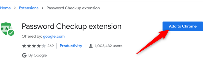 Кнопка установки расширения «Добавить в Chrome» на странице магазина