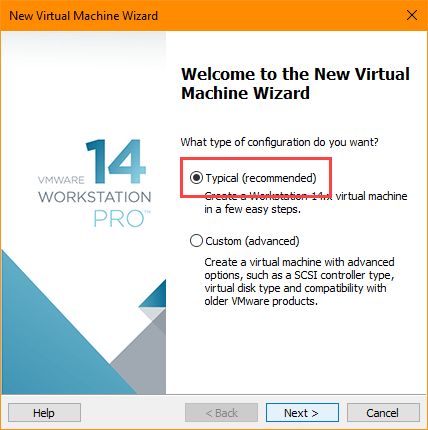 Мастер создания виртуальной машины: выбор Typical
