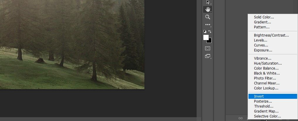Создание слоя Invert