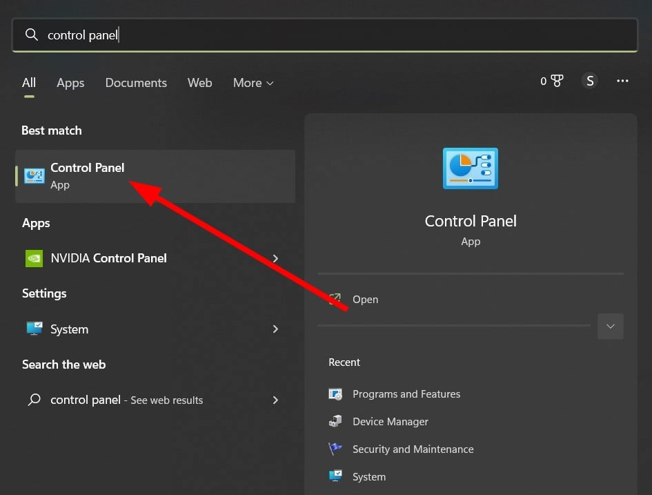 Панель управления Windows