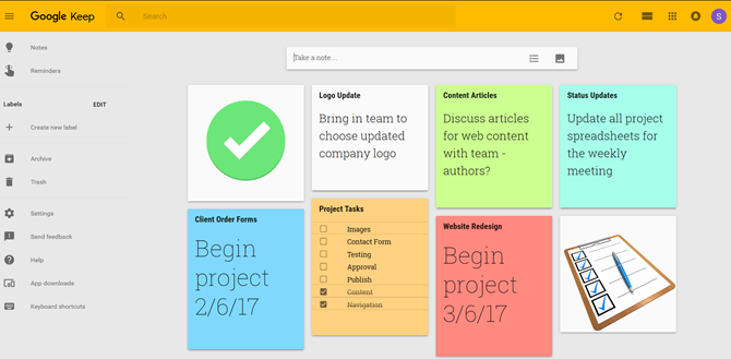 Карточки заметок Google Keep в сетке: список и изображения