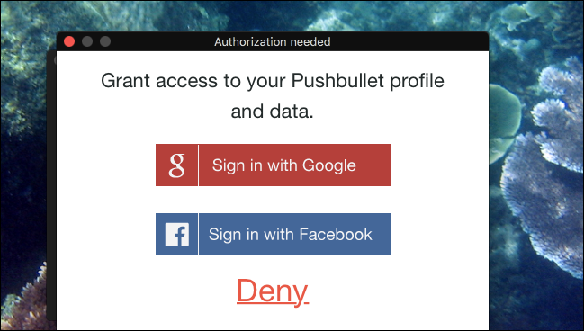 Аккаунт Pushbullet в Noti