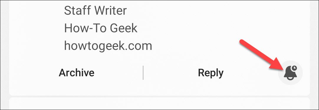 Значок колокольчика/часов для отложении уведомления в правом нижнем углу.