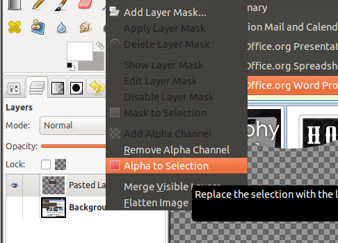 Выделение по альфе круга