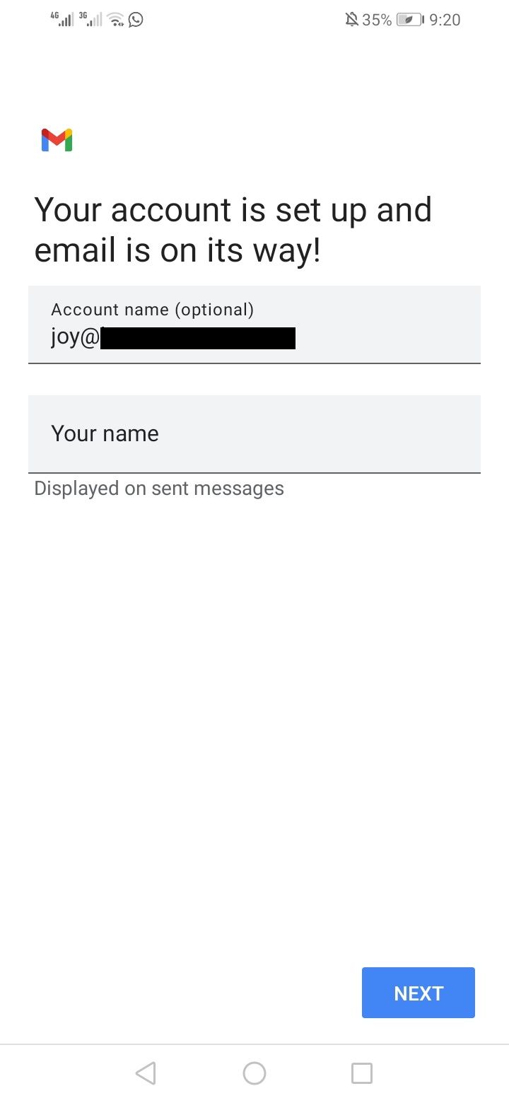 Учетная запись успешно создана — подтверждение