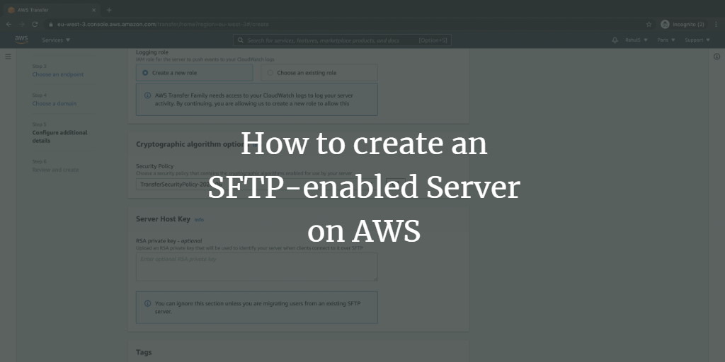 Публичный SFTP на AWS Transfer Family
