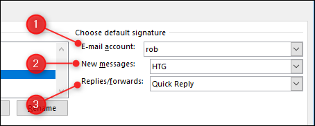 Выбор подписи по умолчанию в Outlook