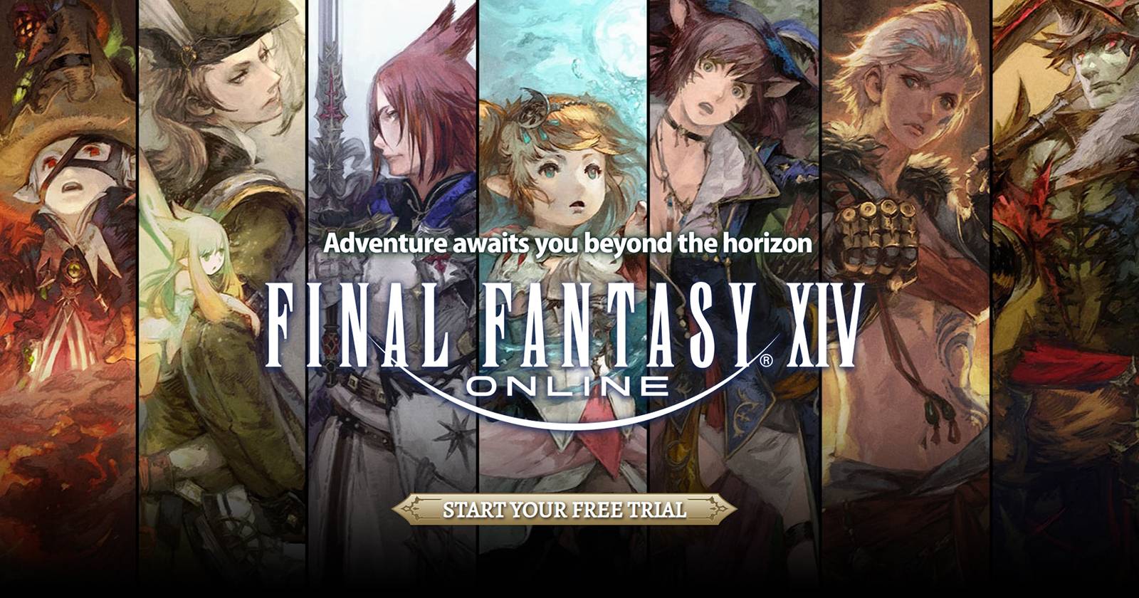 Страница бесплатной пробной версии Final Fantasy XIV