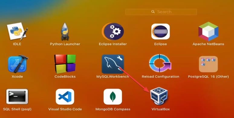 Окно VirtualBox после запуска