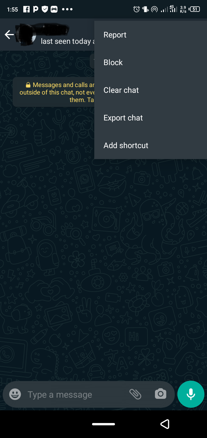 Опция для блокировки в списке действий