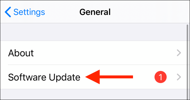 Нажмите «Обновление ПО» в разделе Основные