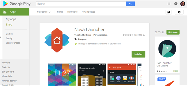 Скриншот настроек лончера с опциями сетки рабочего стола