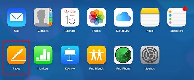 Страница входа на iCloud.com