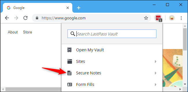 Форма создания защищённой заметки с шаблонами