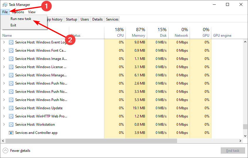 Запуск новой задачи