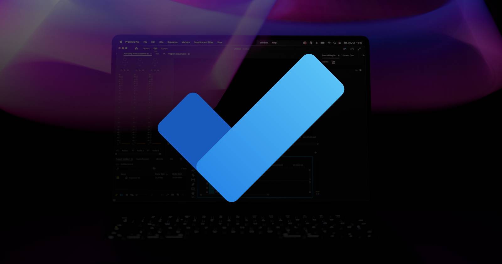 Microsoft To Do logo on a laptop with bright colour swirls