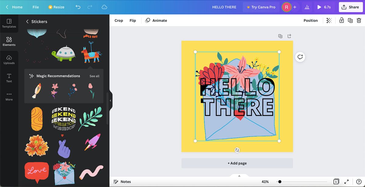 Текст с чётким контуром поверх анимации на жёлтом фоне.