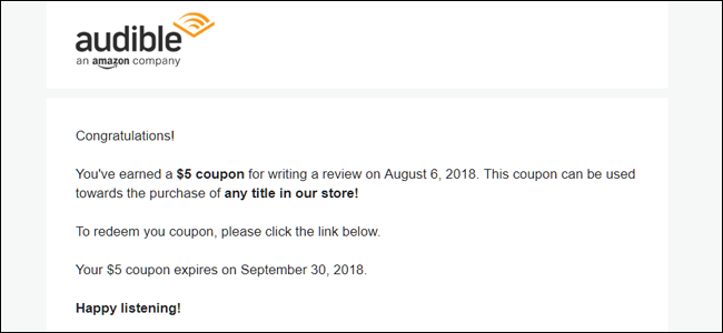 audible, email, sale, audiobook, discount,