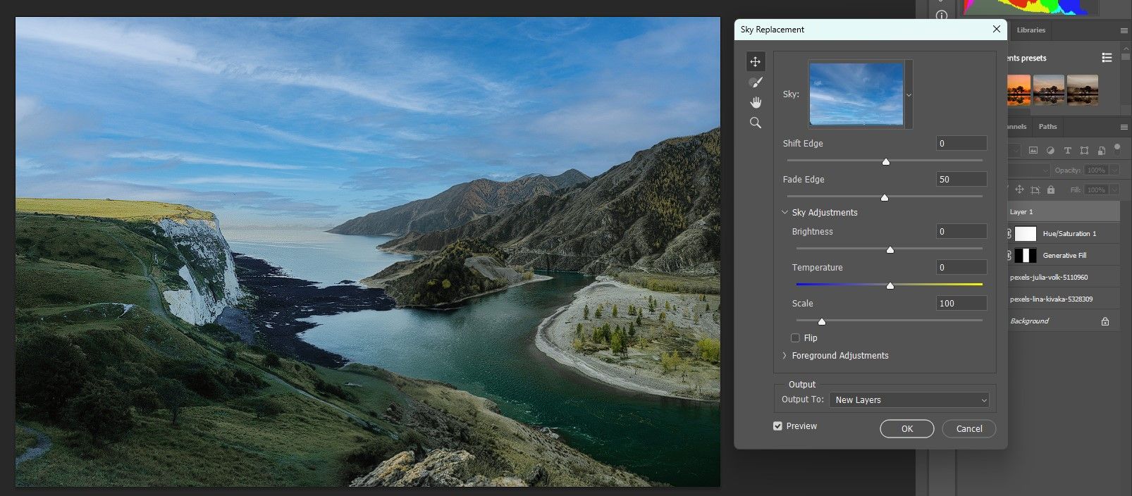 Шаг 6 Выберите небо в Photoshop Beta