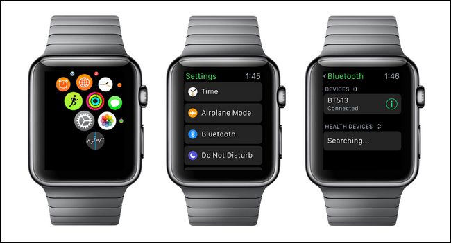 Список Bluetooth-устройств в настройках Apple Watch