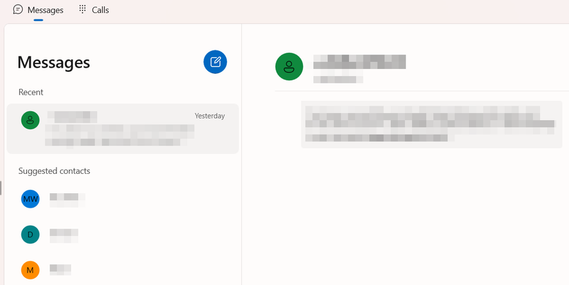 Просмотр сообщений в Phone Link
