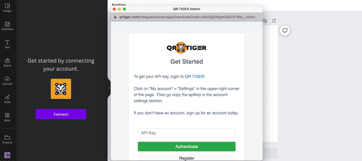 QR TIGER в редакторе Canva